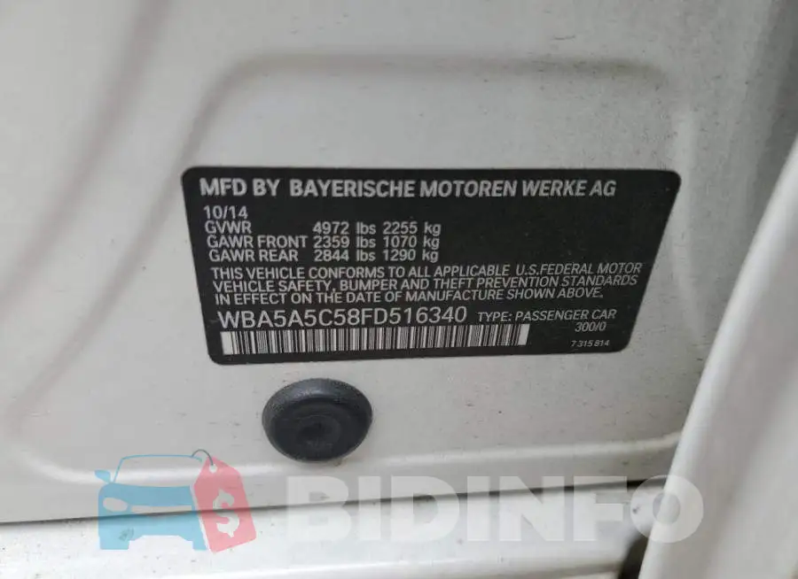 WBA5A5C58FD516340 Photo# 12