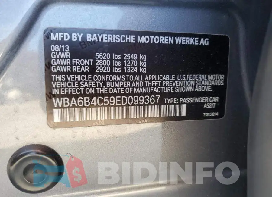 WBA6B4C59ED099367 Photo# 12