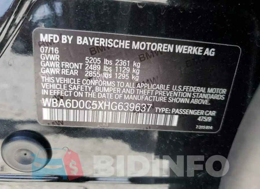 WBA6D0C5XHG639637 Photo# 12