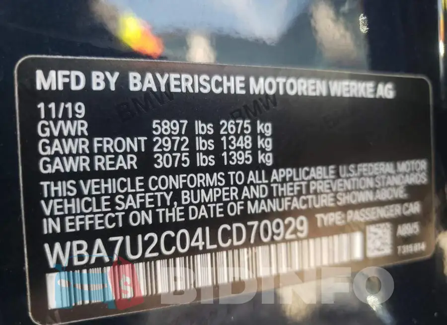 WBA7U2C04LCD70929 Photo# 13