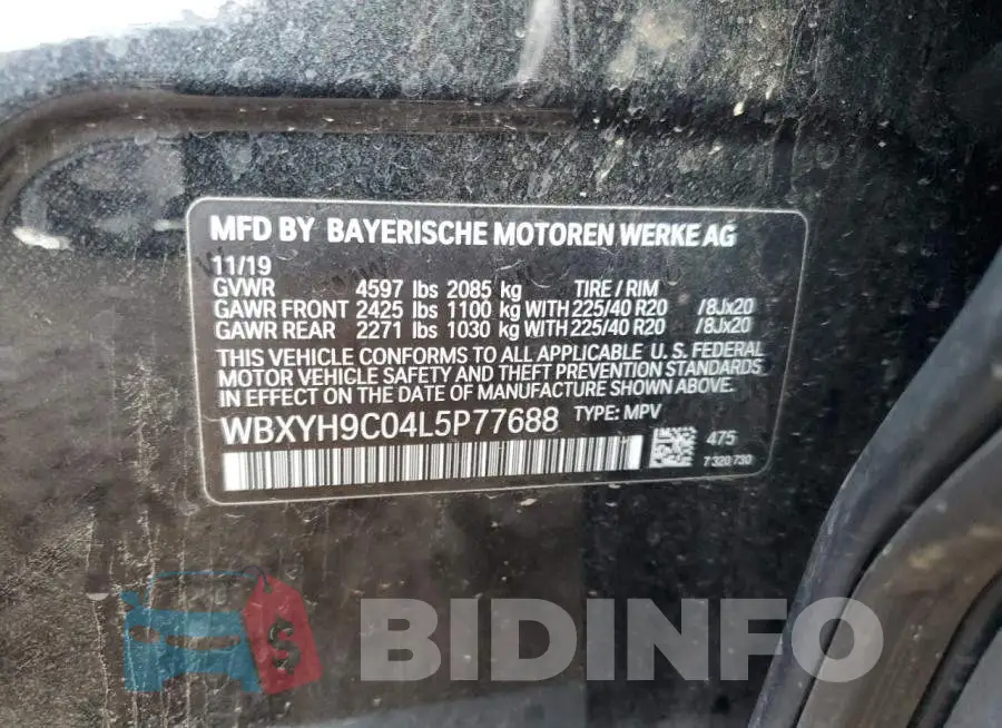 WBXYH9C04L5P77688 Photo# 14