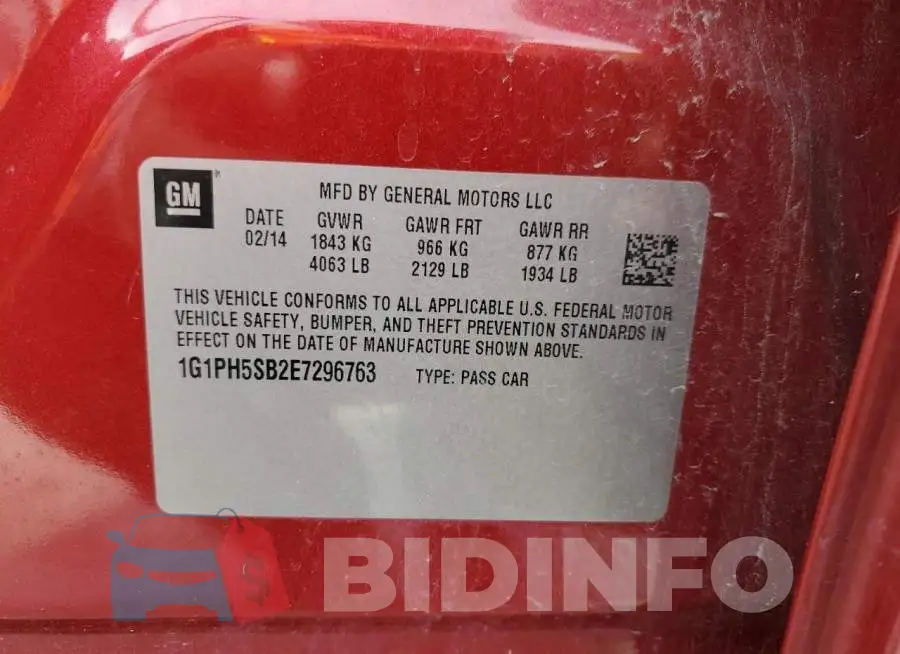 1G1PH5SB2E7296763 Photo# 12