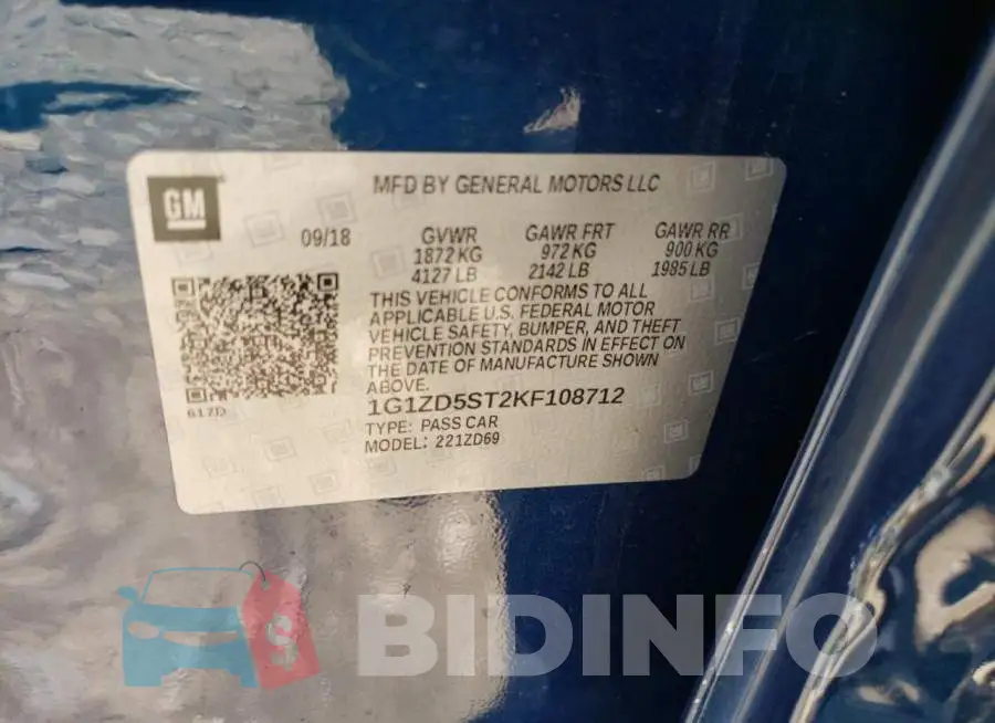 1G1ZD5ST2KF108712 Photo# 12