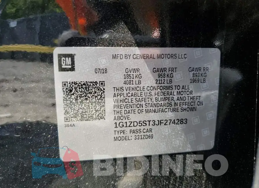 1G1ZD5ST3JF274283 Photo# 12