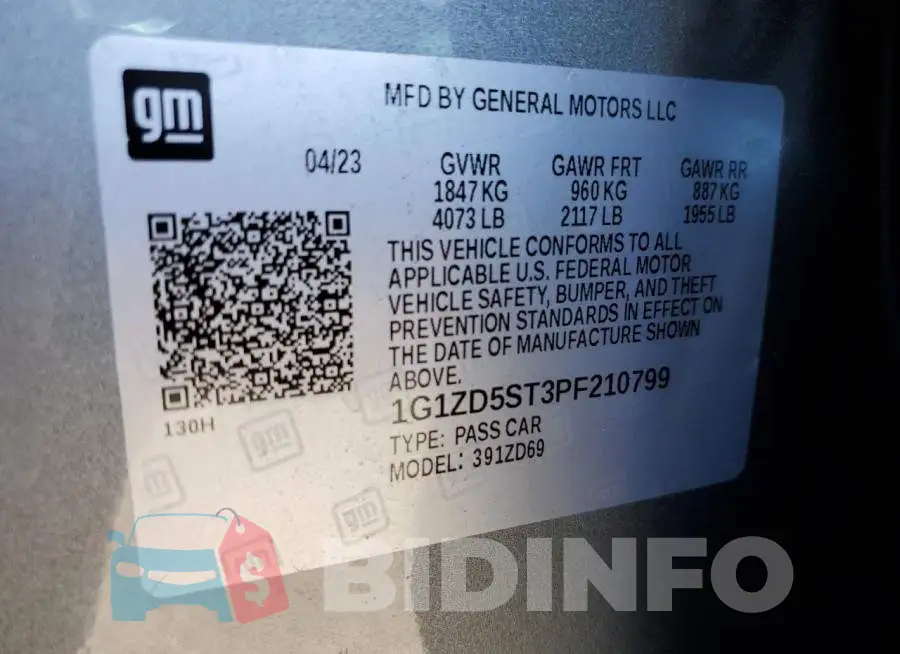 1G1ZD5ST3PF210799 Photo# 12