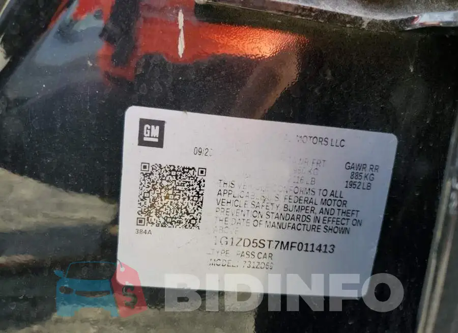 1G1ZD5ST7MF011413 Photo# 12