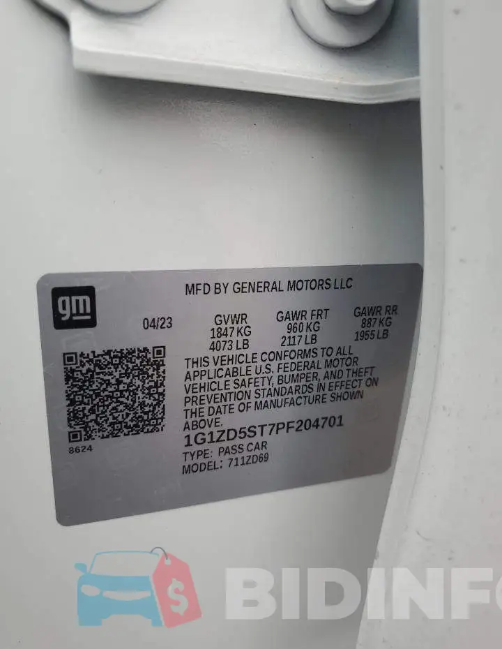 1G1ZD5ST7PF204701 Photo# 12