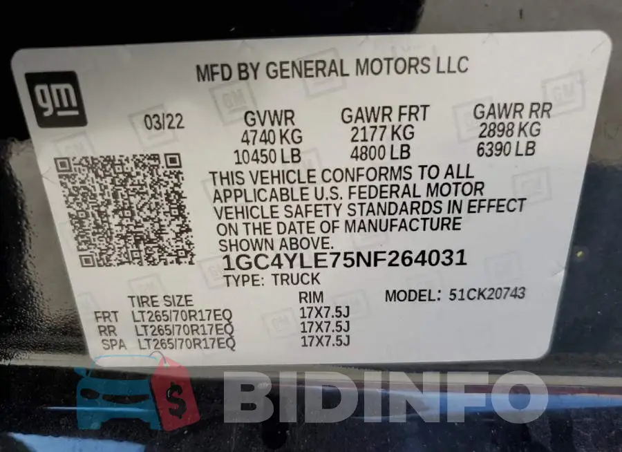 1GC4YLE75NF264031 Photo# 12
