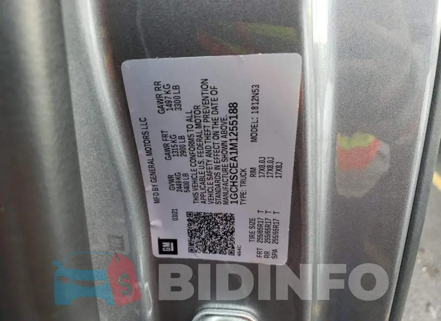 1GCHSCEA1M1255188 Photo# 12
