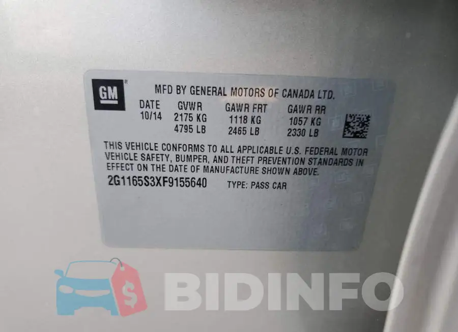 2G1165S3XF9155640 Photo# 12