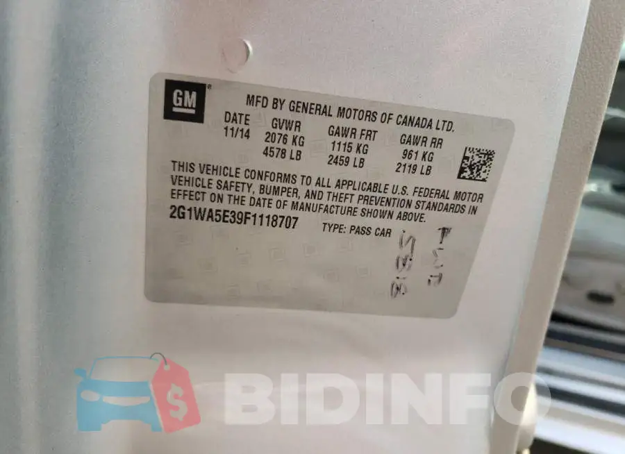2G1WA5E39F1118707 Photo# 13