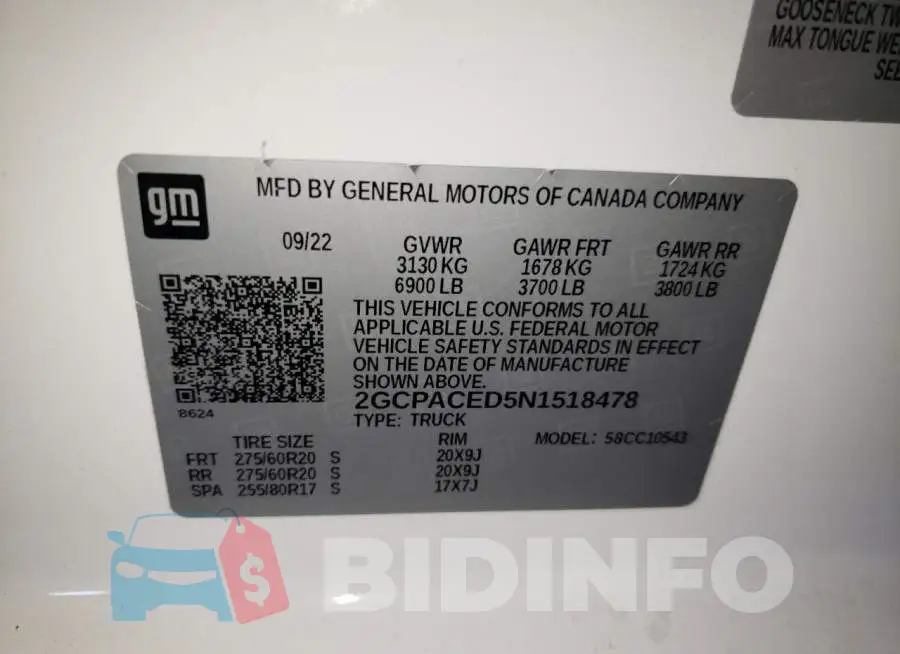 2GCPACED5N1518478 Photo# 12