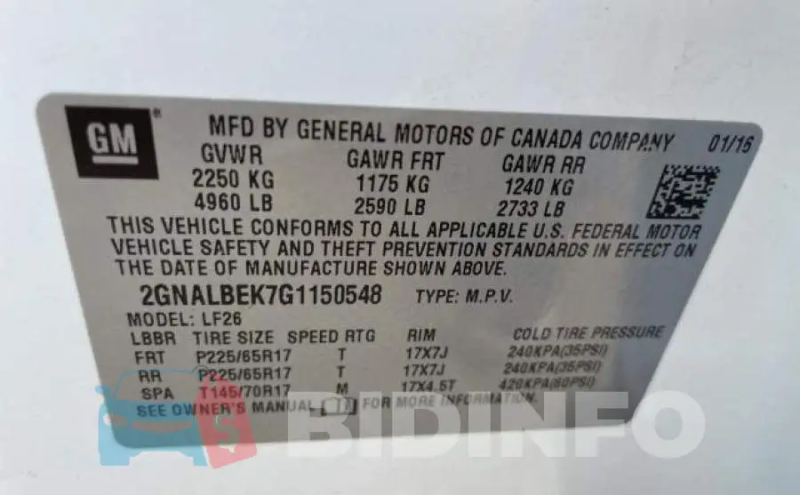 2GNALBEK7G1150548 Photo# 10