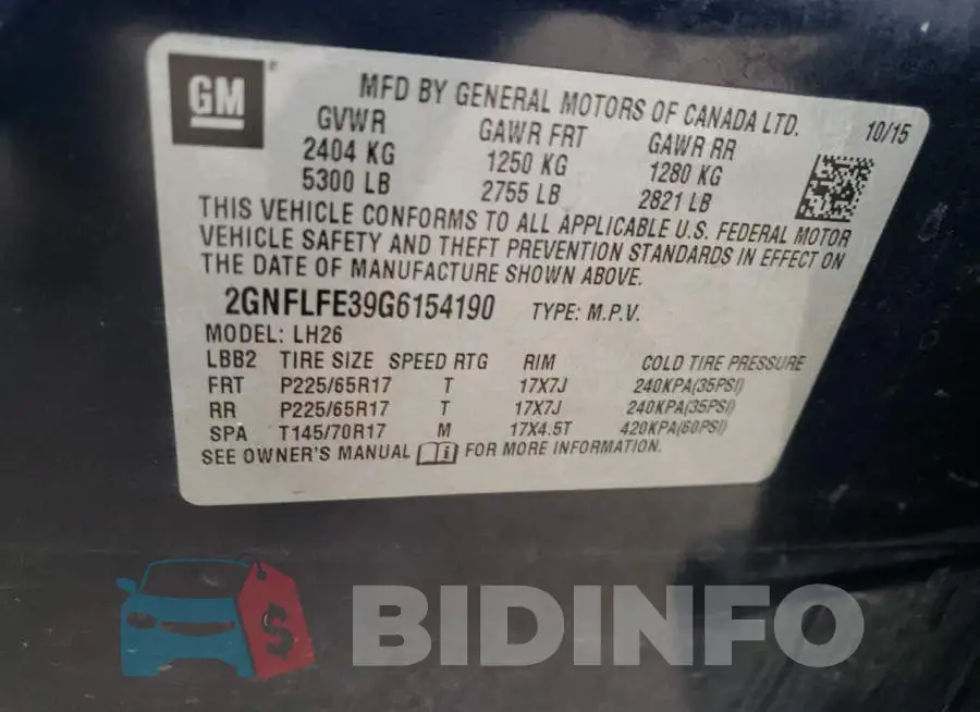 2GNFLFE39G6154190 Photo# 12