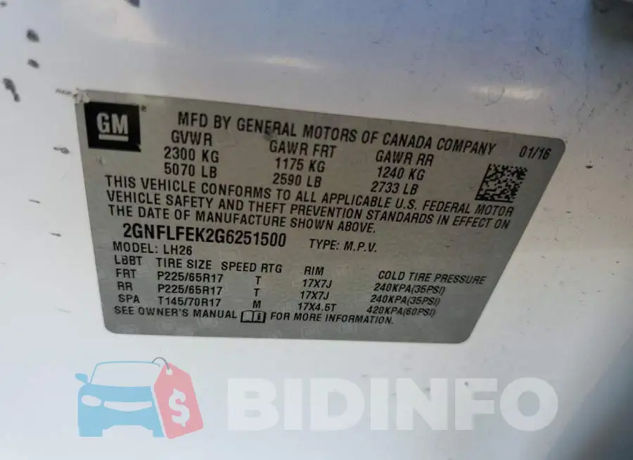 2GNFLFEK2G6251500 Photo# 12