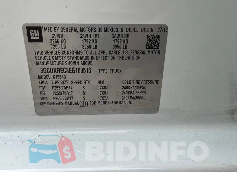 3GCUKREC3EG169516 Photo# 10