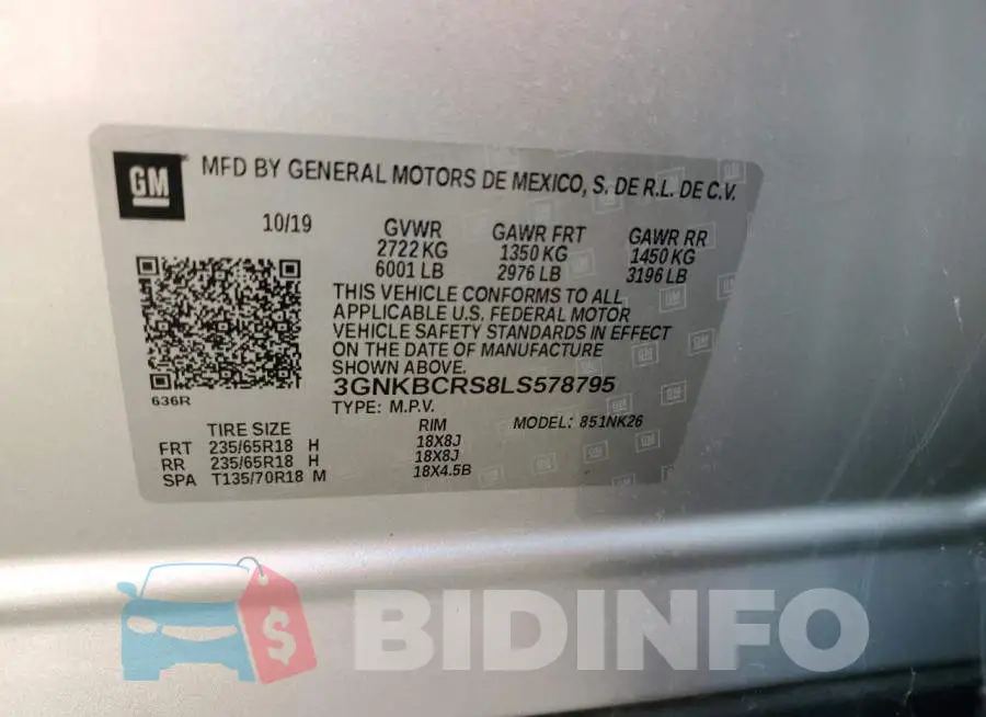 3GNKBCRS8LS578795 Photo# 13