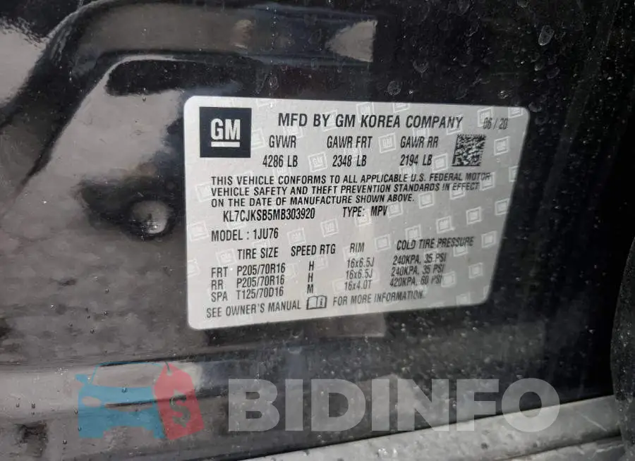 KL7CJKSB5MB303920 Photo# 13