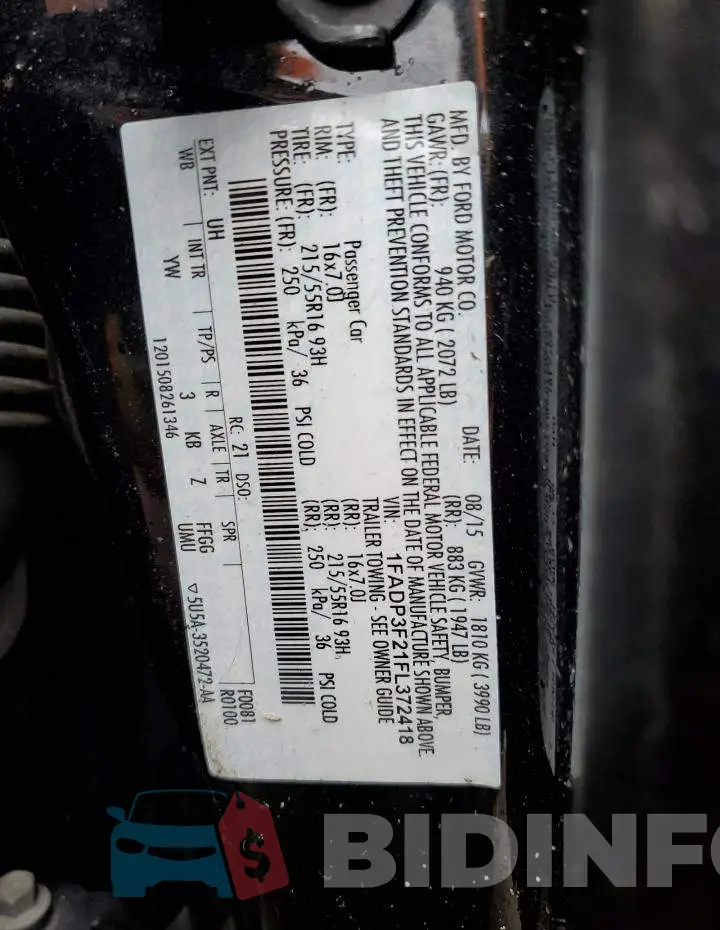 1FADP3F21FL372418 Photo# 12