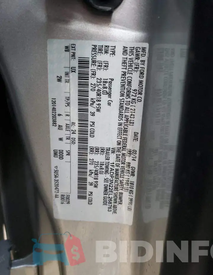 1FADP3N22EL268763 Photo# 12