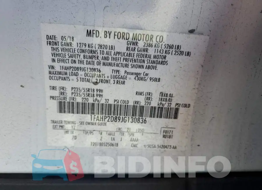 1FAHP2D89JG130836 Photo# 12