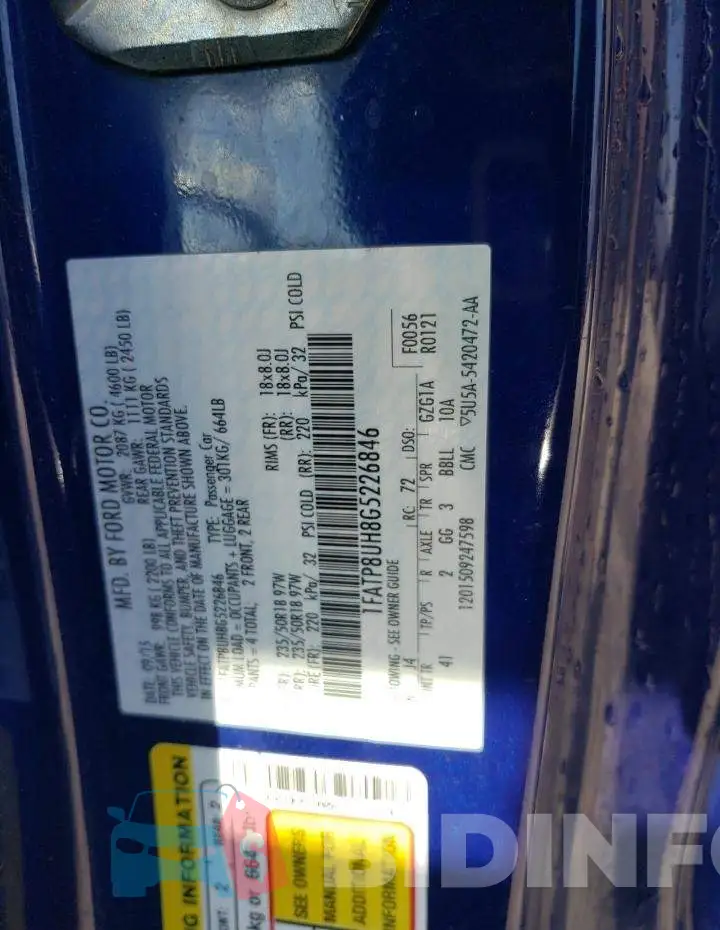 1FATP8UH8G5226846 Photo# 12