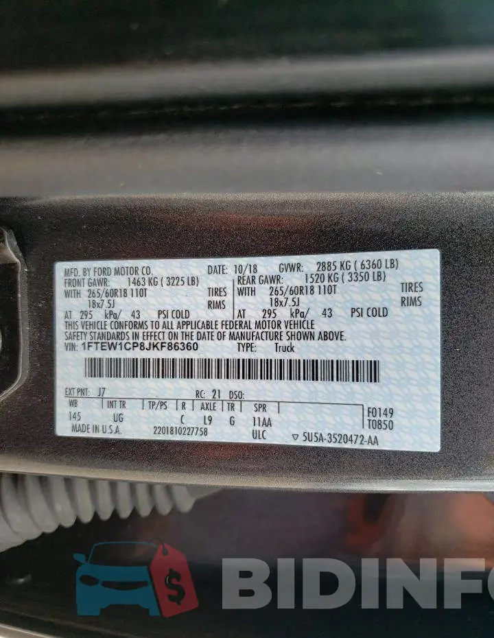 1FTEW1CP8JKF86360 Photo# 12
