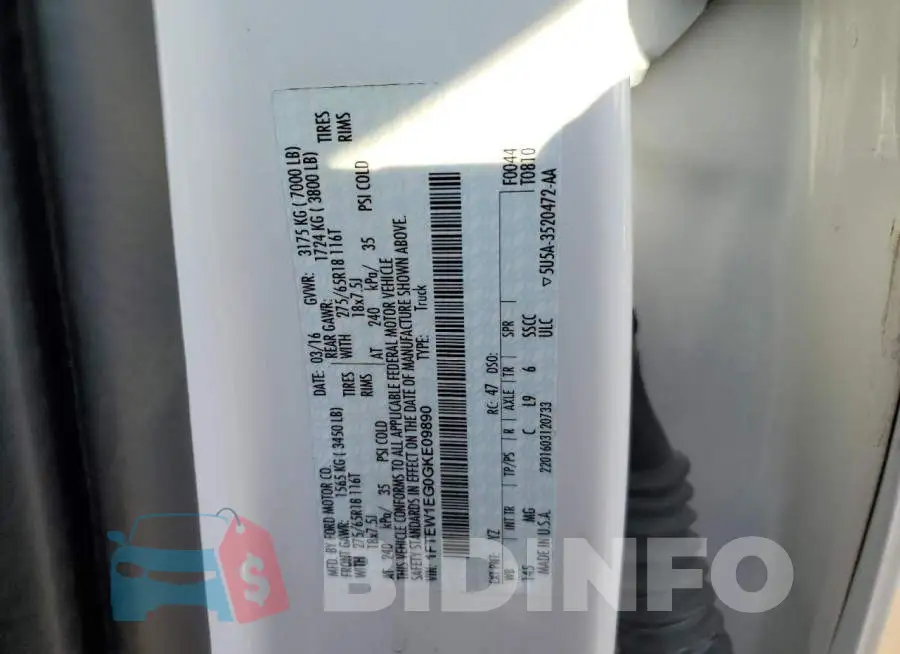 1FTEW1EG0GKE09890 Photo# 12