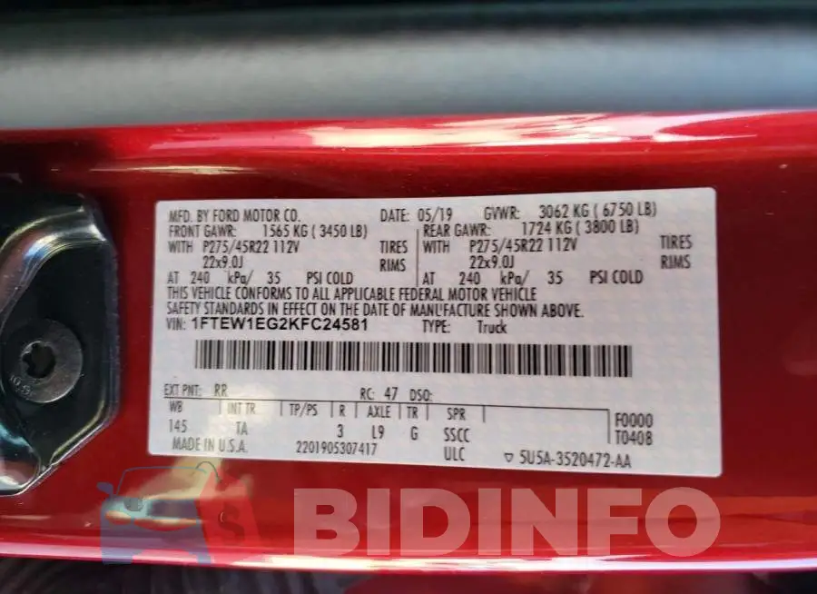 1FTEW1EG2KFC24581 Photo# 12