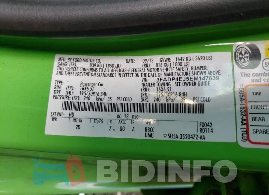 3FADP4EJ5EM147639 Photo# 12