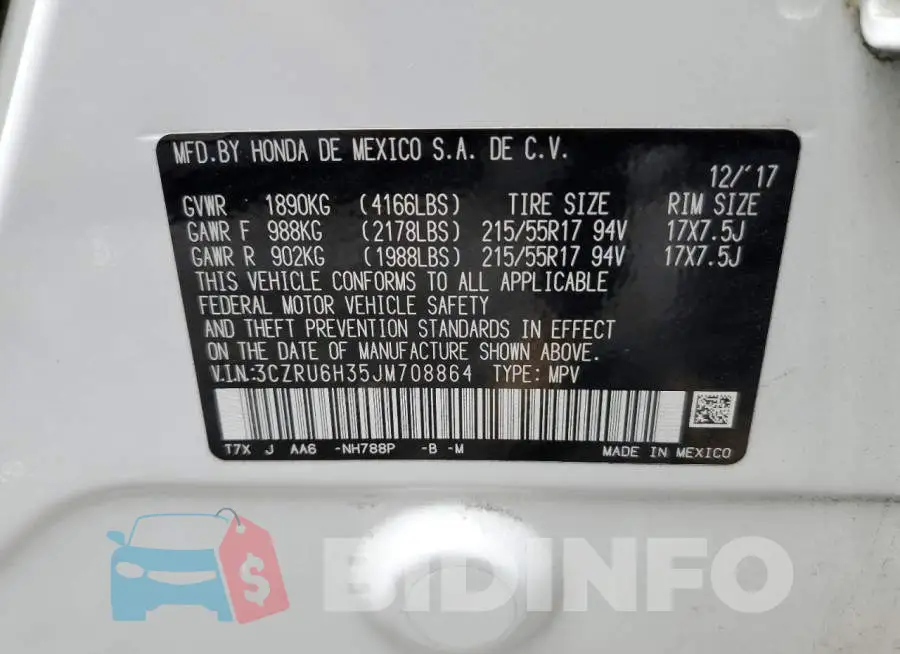 3CZRU6H35JM708864 Photo# 12