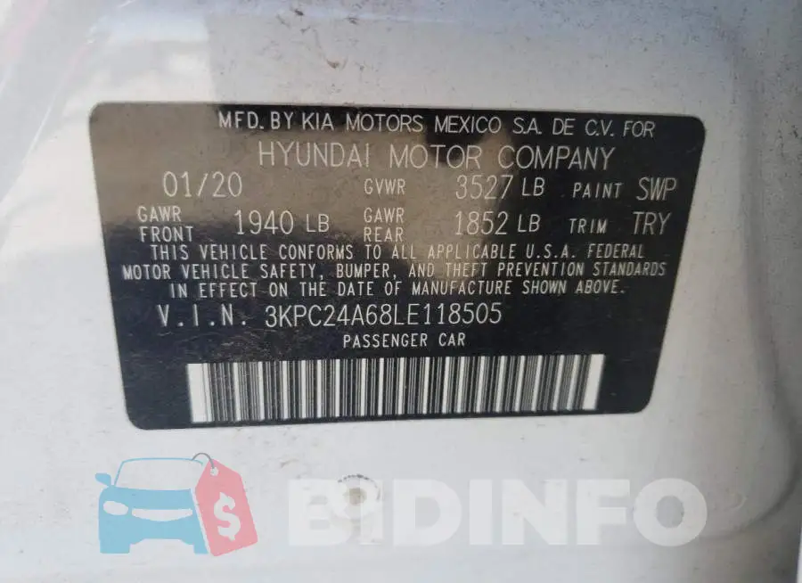 3KPC24A68LE118505 Photo# 12