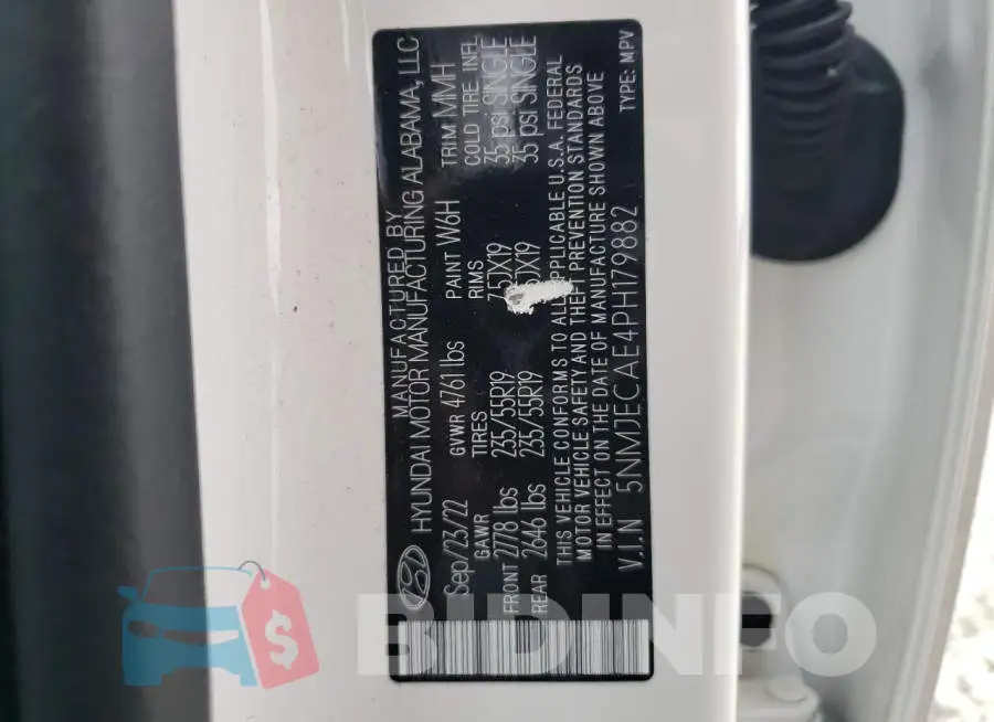 5NMJECAE4PH179882 Photo# 12
