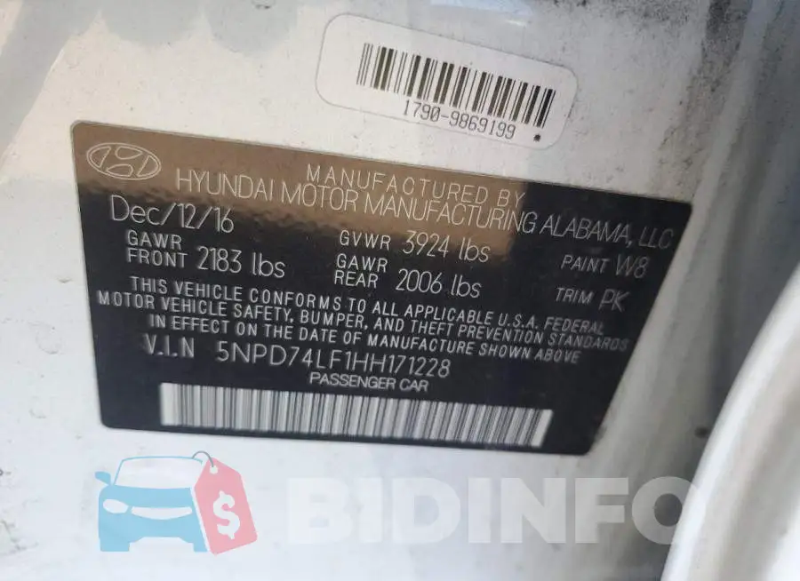 5NPD74LF1HH171228 Photo# 12