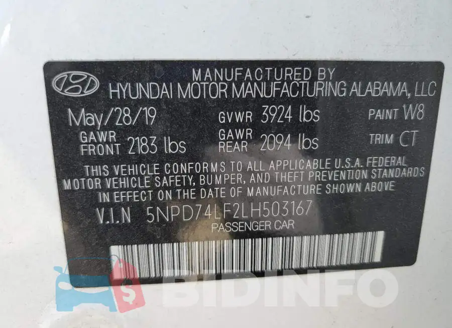 5NPD74LF2LH503167 Photo# 12