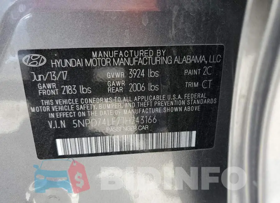 5NPD74LF7JH243166 Photo# 13