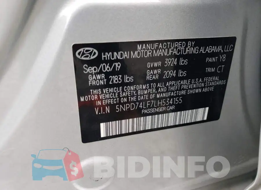 5NPD74LF7LH534155 Photo# 13