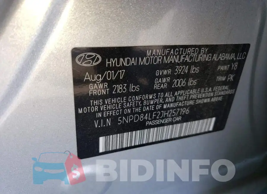 5NPD84LF2JH257196 Photo# 13