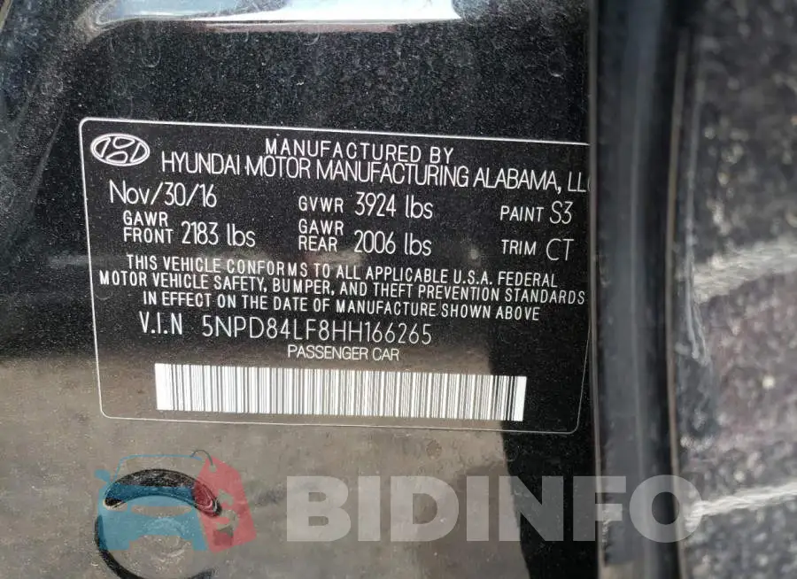5NPD84LF8HH166265 Photo# 12
