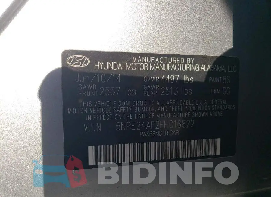 5NPE24AF2FH016822 Photo# 13