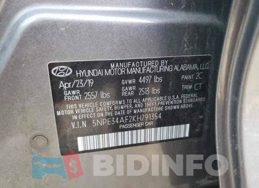 5NPE34AF2KH791354 Photo# 12