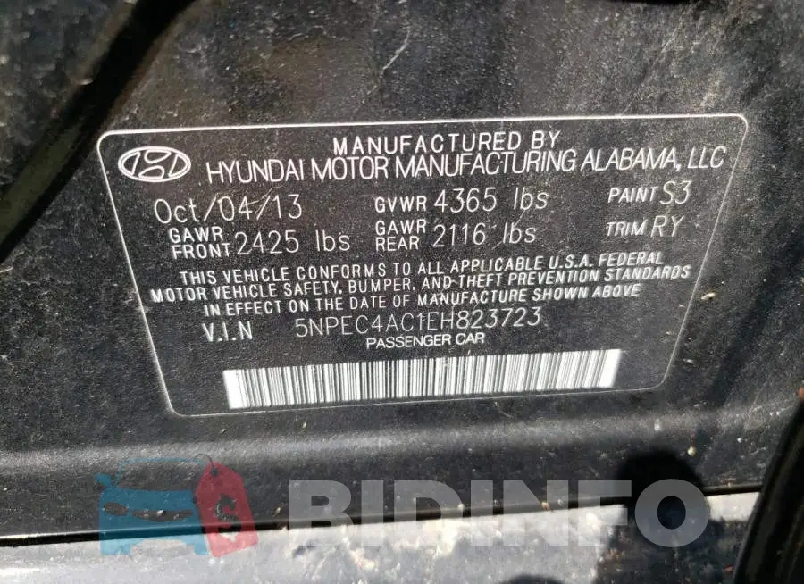 5NPEC4AC1EH823723 Photo# 12