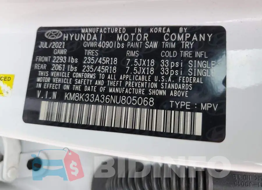 KM8K33A36NU805068 Photo# 13