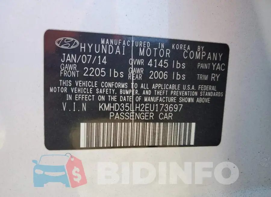 KMHD35LH2EU173697 Photo# 12