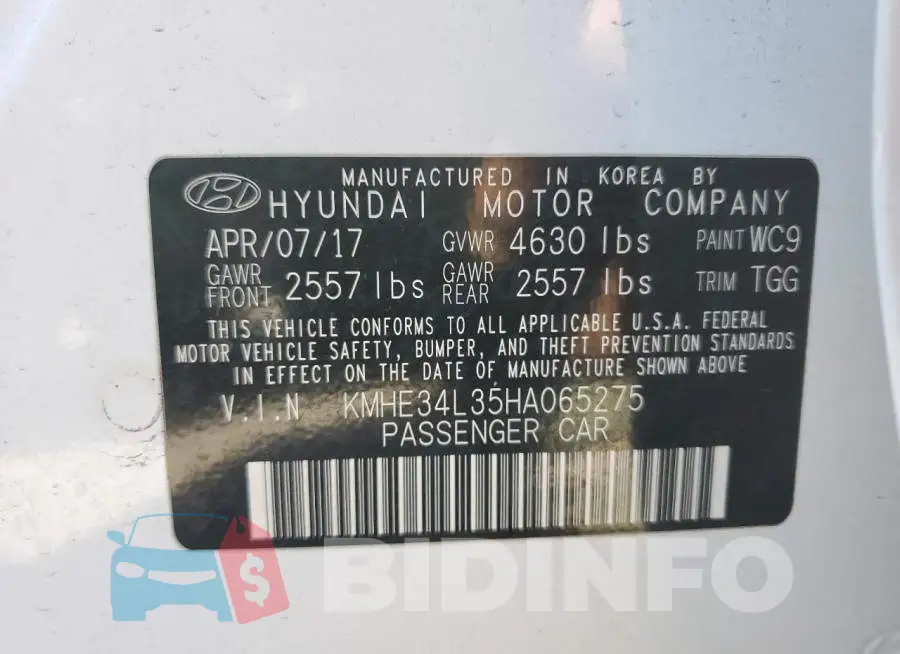 KMHE34L35HA065275 Photo# 12