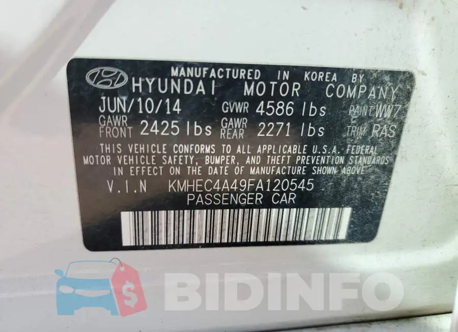 KMHEC4A49FA120545 Photo# 12