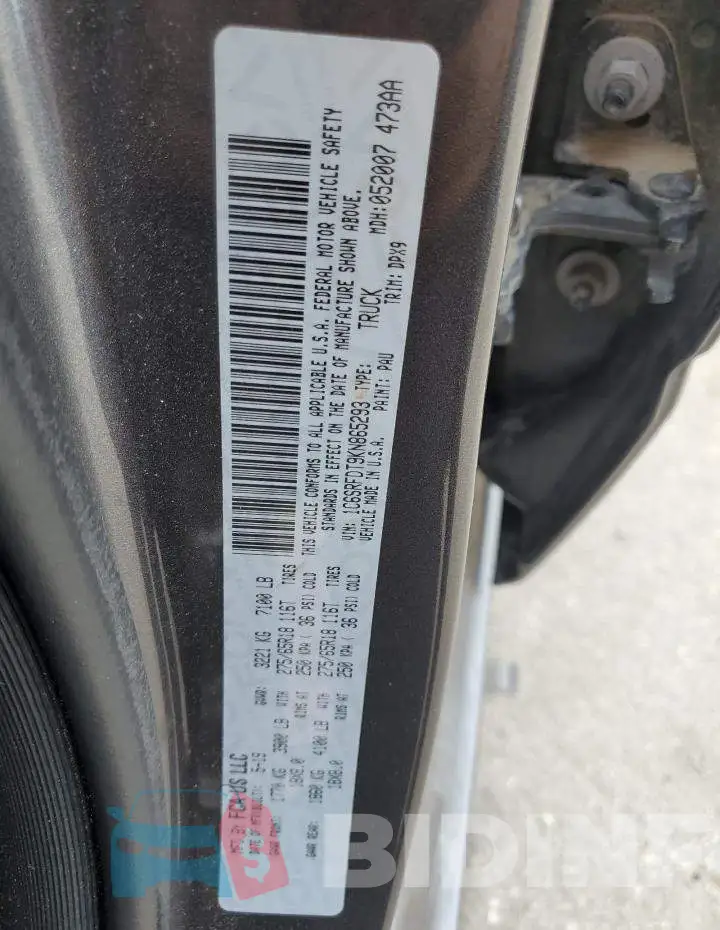 1C6SRFDT9KN865293 Photo# 12