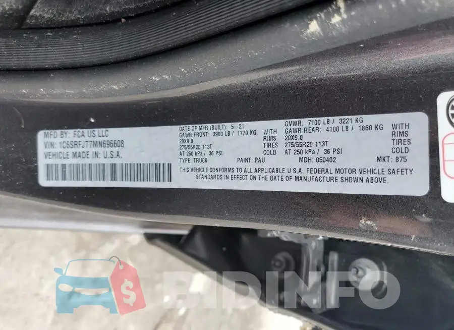 1C6SRFJT7MN696608 Photo# 12