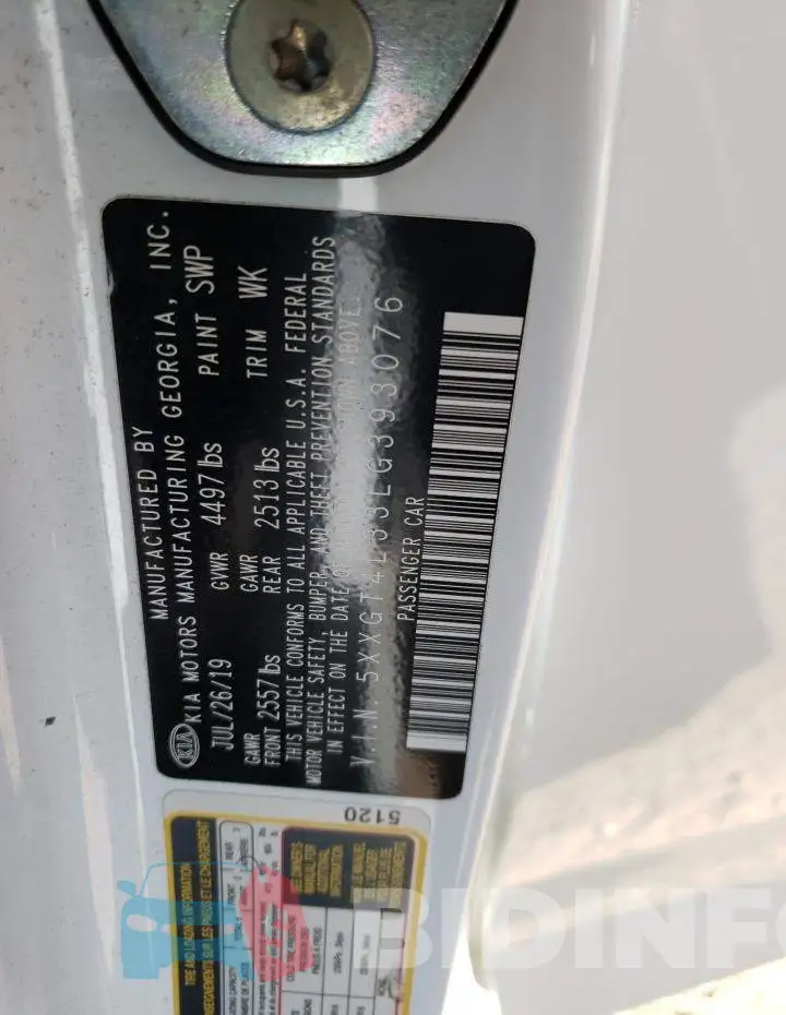 5XXGT4L33LG393076 Photo# 12