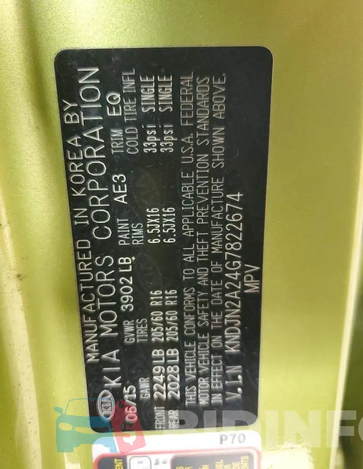 KNDJN2A24G7822674 Photo# 12